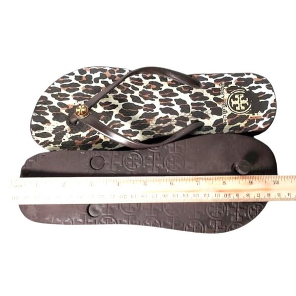 Tory Burch Women's Leopard Flip Flops Size 7 Brown - Picture 5 of 8